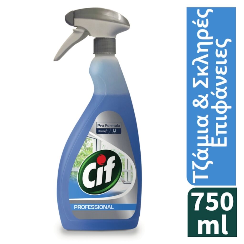 Cif Professional Glass & Multi Surface Cleaner 6x0.75L - Επώνυμο καθαριστικό τζαμιών & σκληρών επιφανειών που προσφέρει αστραφτερό αποτέλεσμα σε μόλις λίγα δευτερόλεπτα.